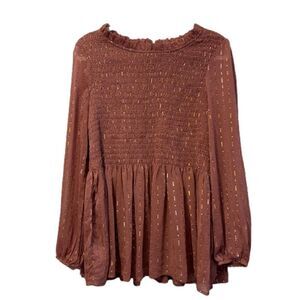 NWT Melloday long sleeve blouse size L